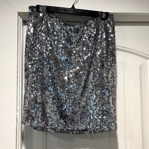 Silver Sequin Mini Skirt Size 6